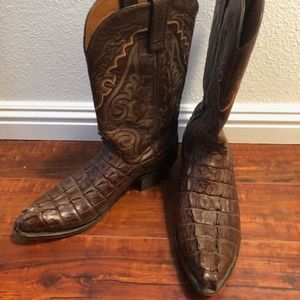 Men's Lucchese Alligator Skin Cowboy Boots Size 11